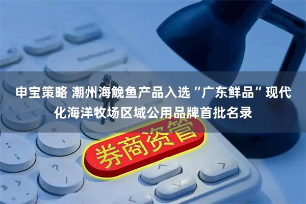 申宝策略 潮州海鮸鱼产品入选“广东鲜品”现代化海洋牧场区域公用品牌首批名录